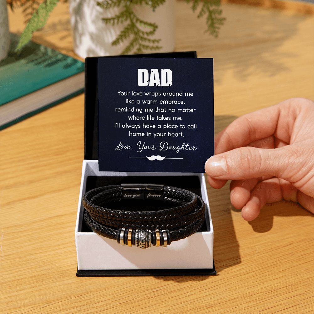 To Dad - Your Love Wraps Around Me - Love you Forever Bracelet -SN006