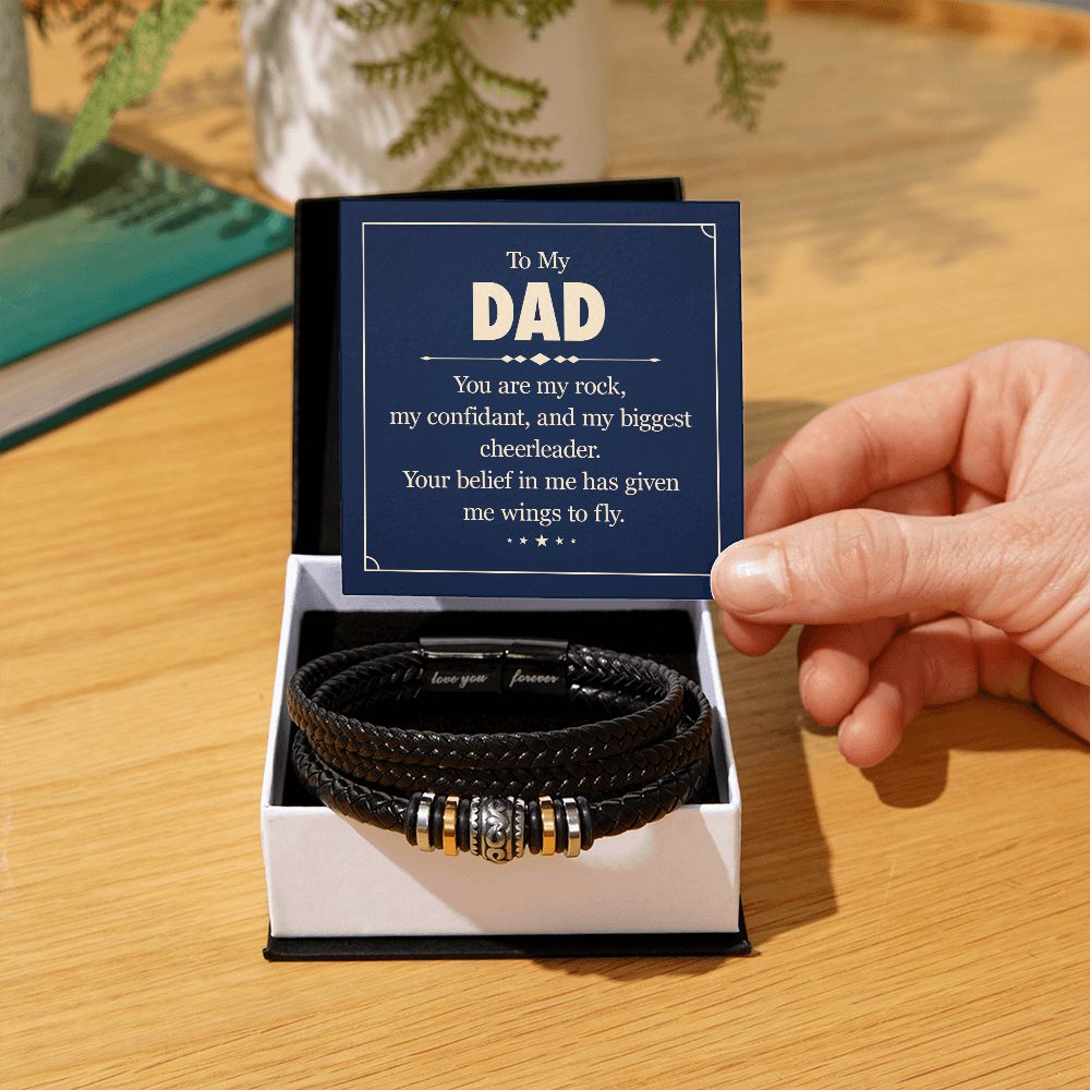 To Dad - You Are My Rock - Love you Forever Bracelet -SN005