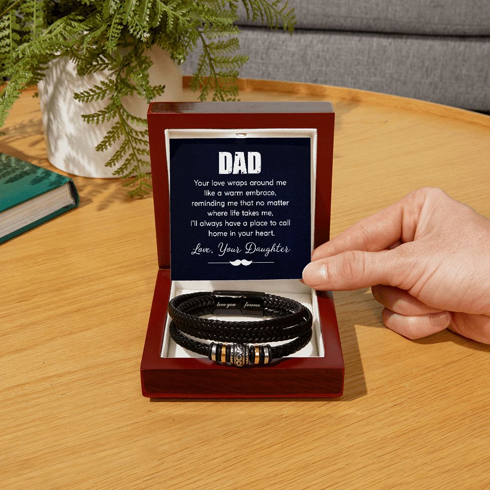 To Dad - Your Love Wraps Around Me - Love you Forever Bracelet -SN006