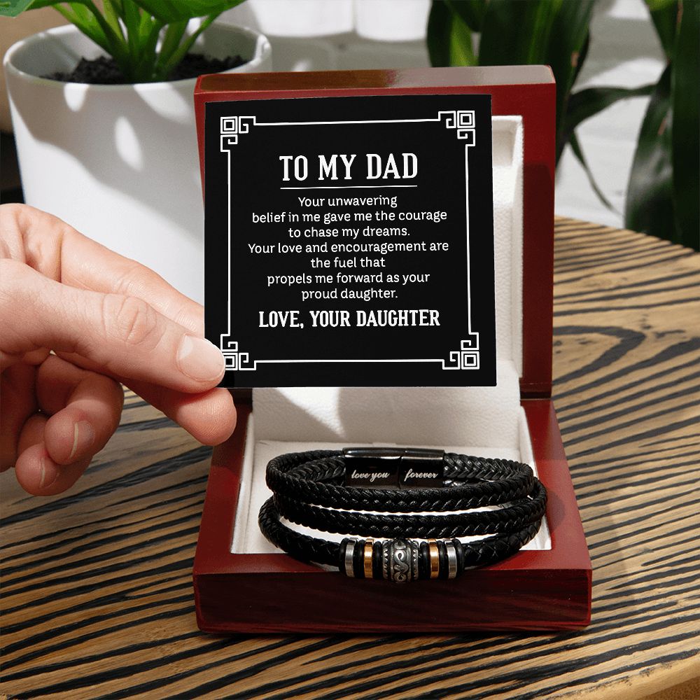 To Dad - Your Belief In Me - Mens' Love you Forever Bracelet