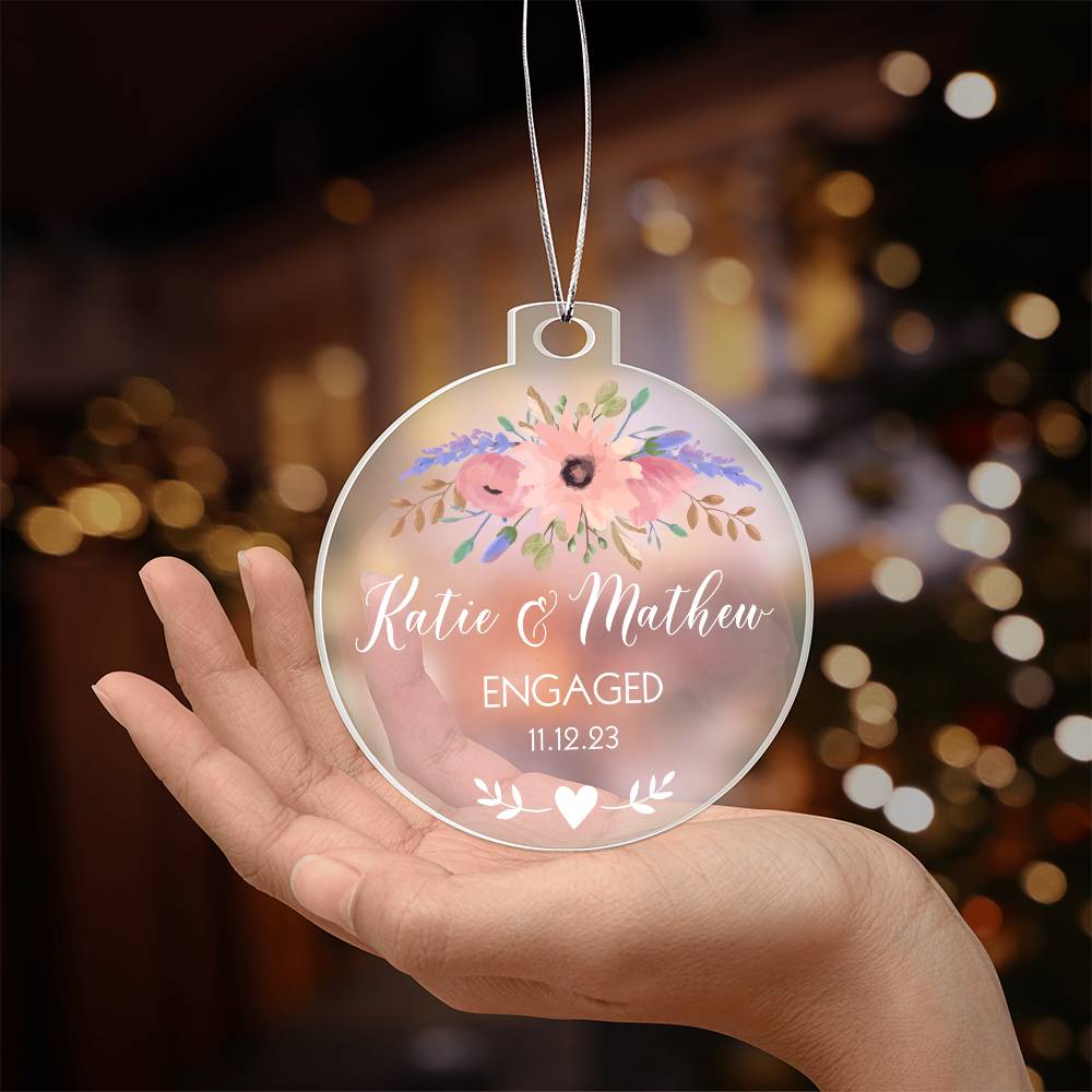 Pesronlaized Engaged Ornament-flower splash-EMS019