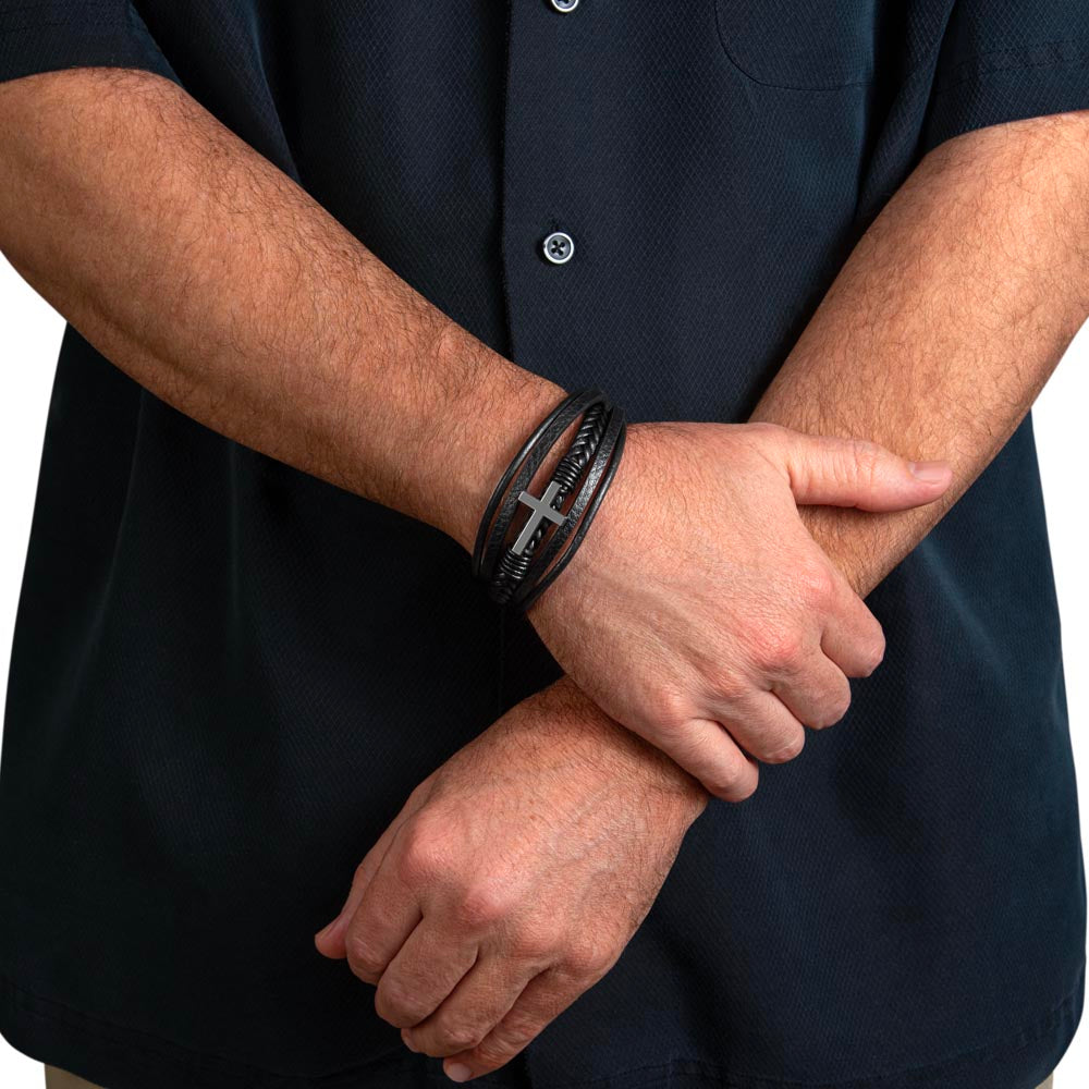 To Son, from Mom - You Will Never Lose - Men's Cross Bracelet - PM0239