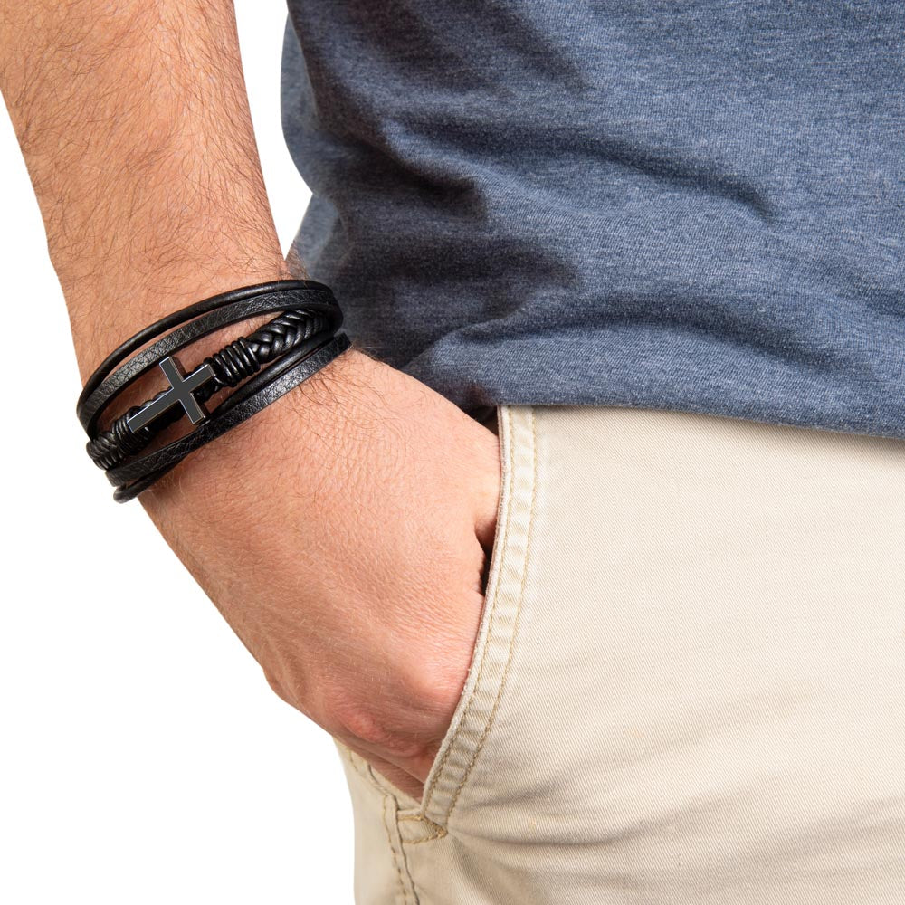 To Son, from Mom - You Will Never Lose - Men's Cross Bracelet - PM0239