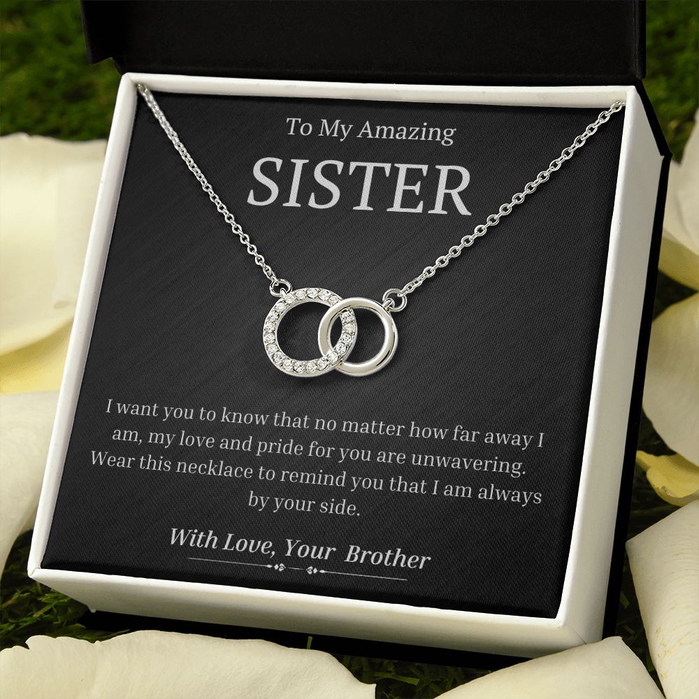 To My Amazing Sister, from Brother - My Love And Pride For You Is Unwavering - The Perfect Pair Necklace