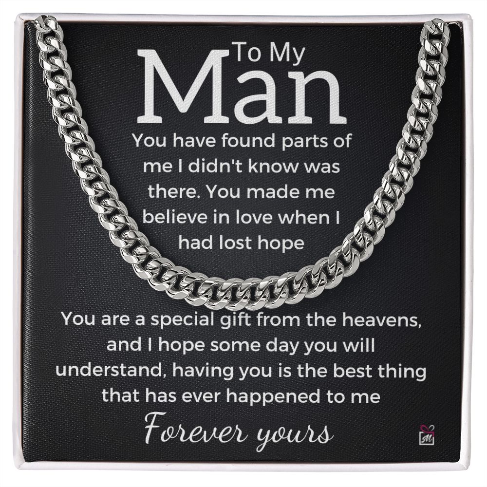 To My Man - A Special Gift From Heavens - Cuban Chain