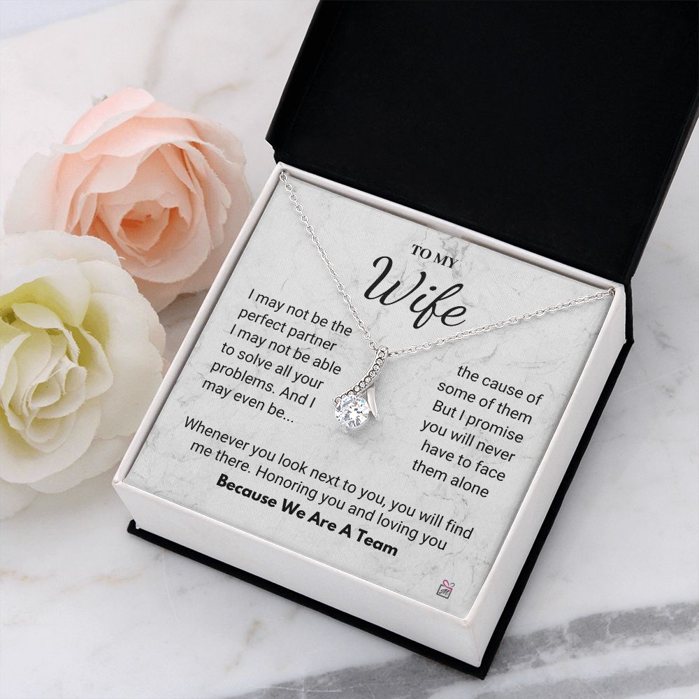 To Wife - We Are A Team - Marble Alluring Beauty necklace