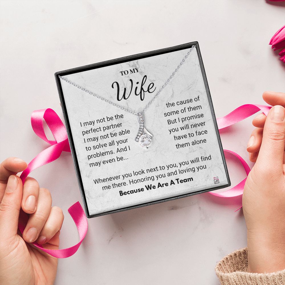 To Wife - We Are A Team - Marble Alluring Beauty necklace