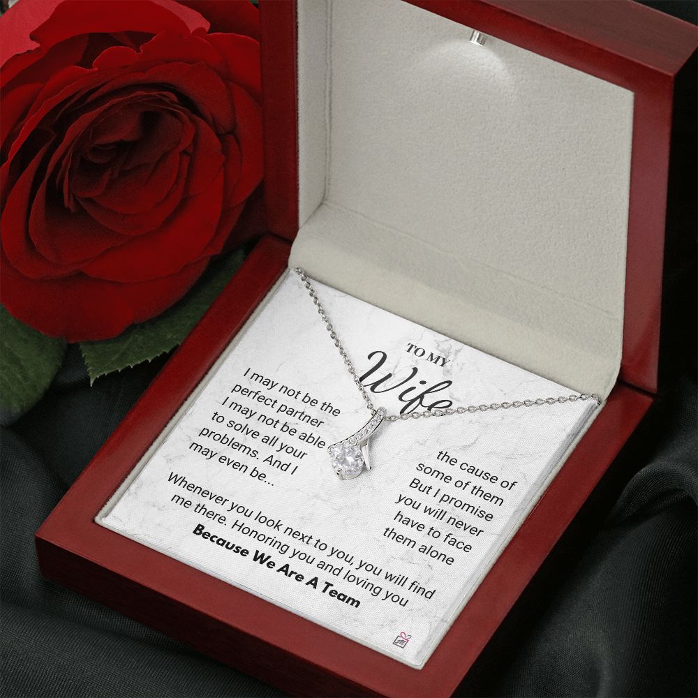 To Wife - We Are A Team - Marble Alluring Beauty necklace