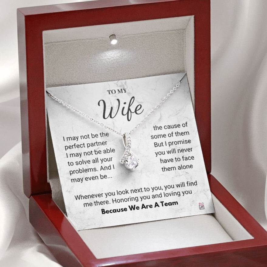 To Wife - We Are A Team - Marble Alluring Beauty necklace