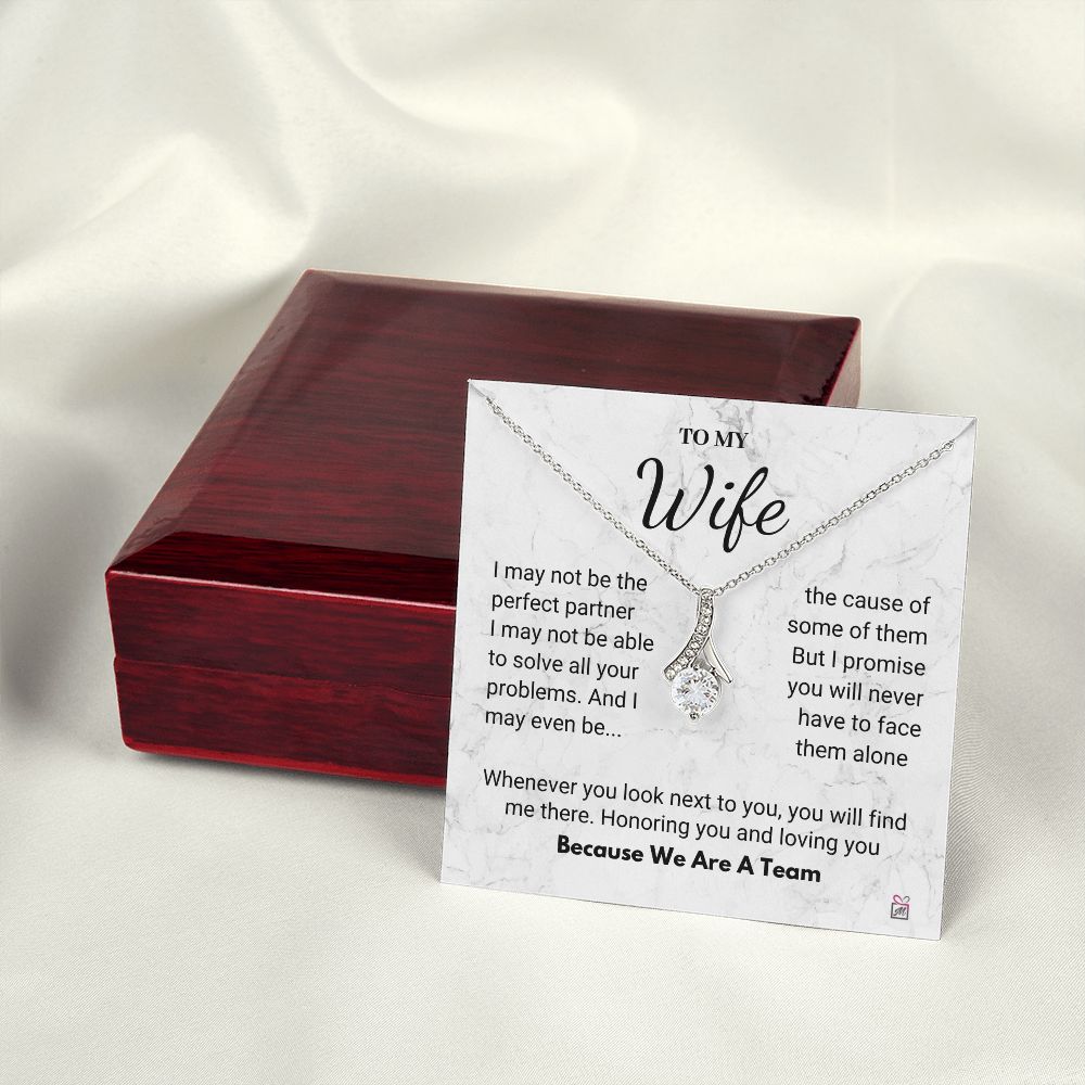 To Wife - We Are A Team - Marble Alluring Beauty necklace