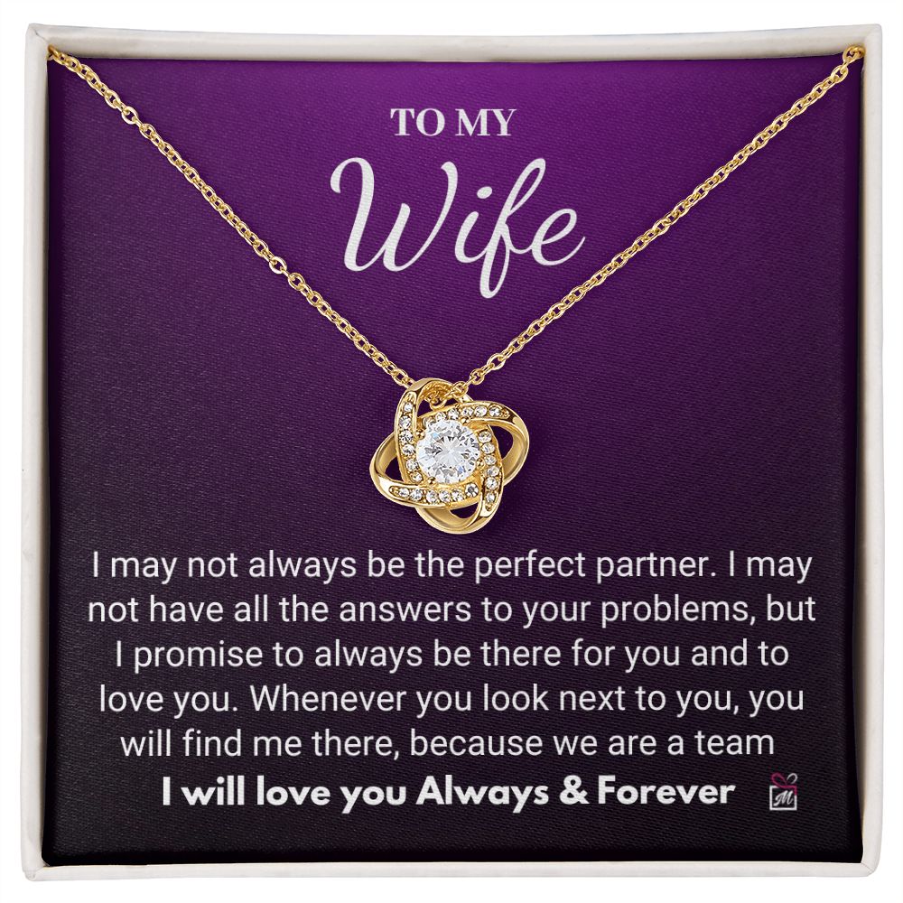 To Wife - I Promise- Love Knot Necklace