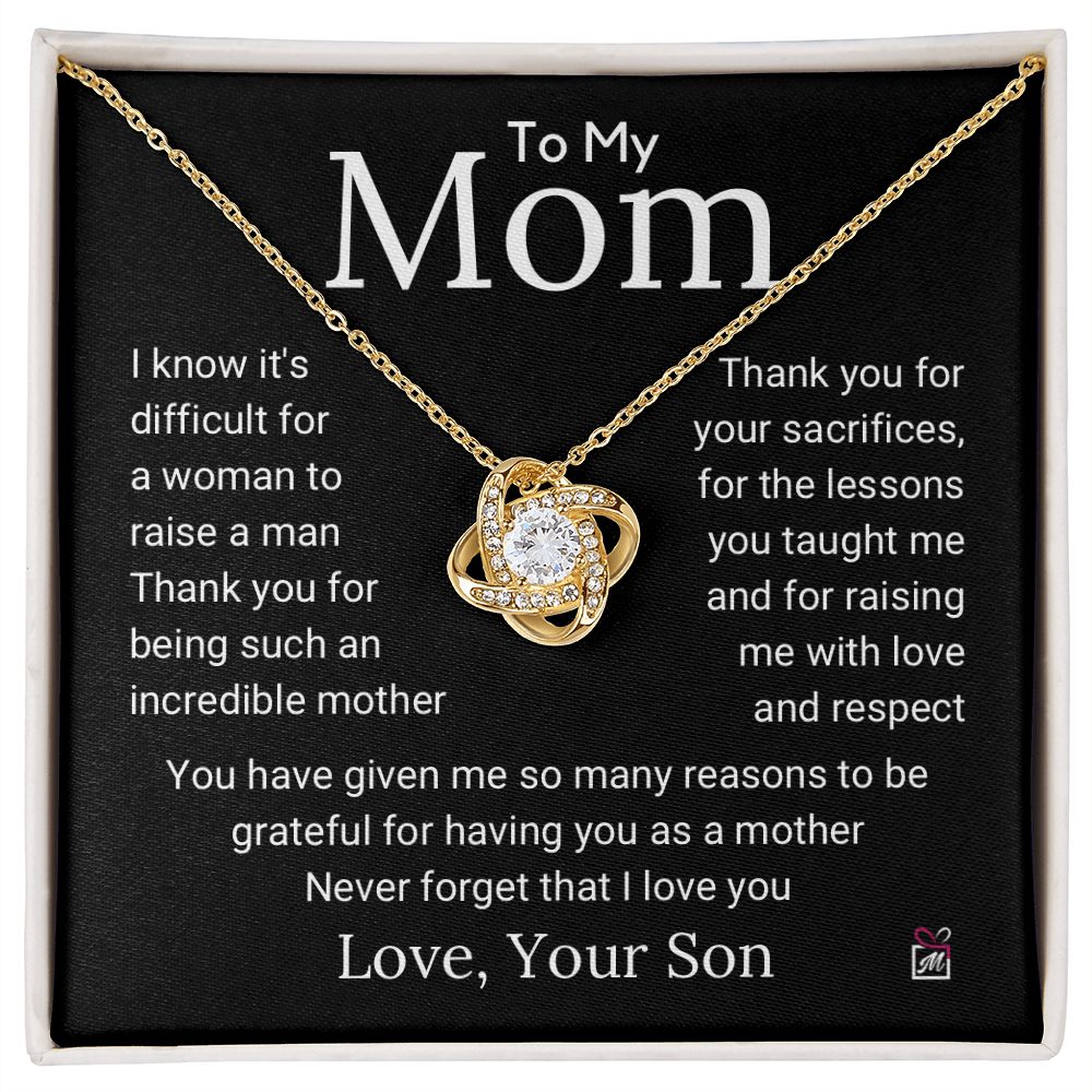 To Mom, from Son - An Incredible Mother - Love Knot Necklace