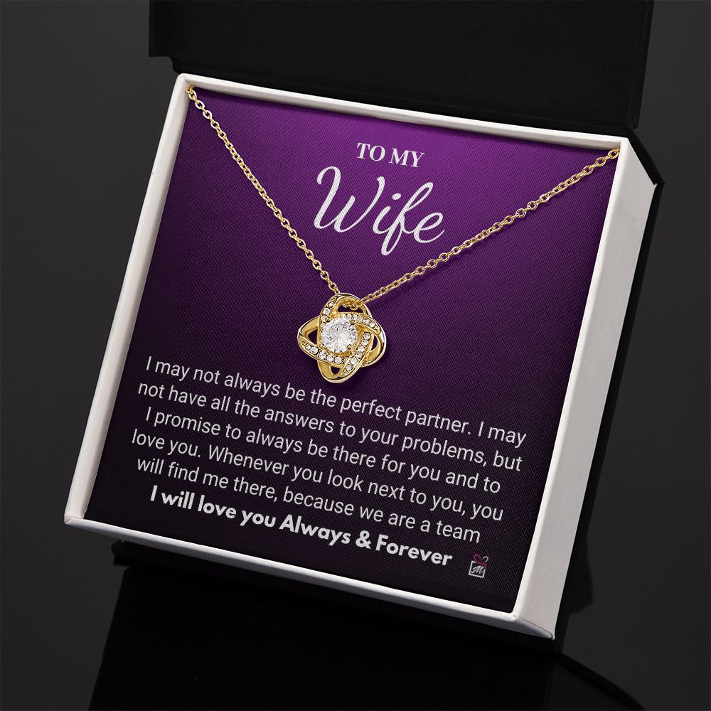 To Wife - I Promise- Love Knot Necklace