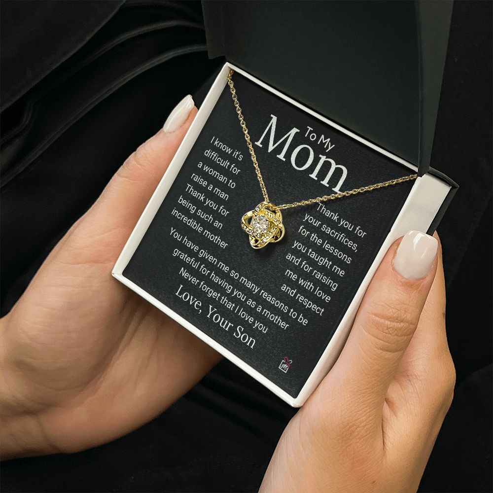 To Mom, from Son - An Incredible Mother - Love Knot Necklace