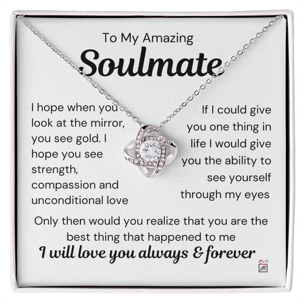 To Soulmate - I Hope You See Gold - Love Knot Necklace