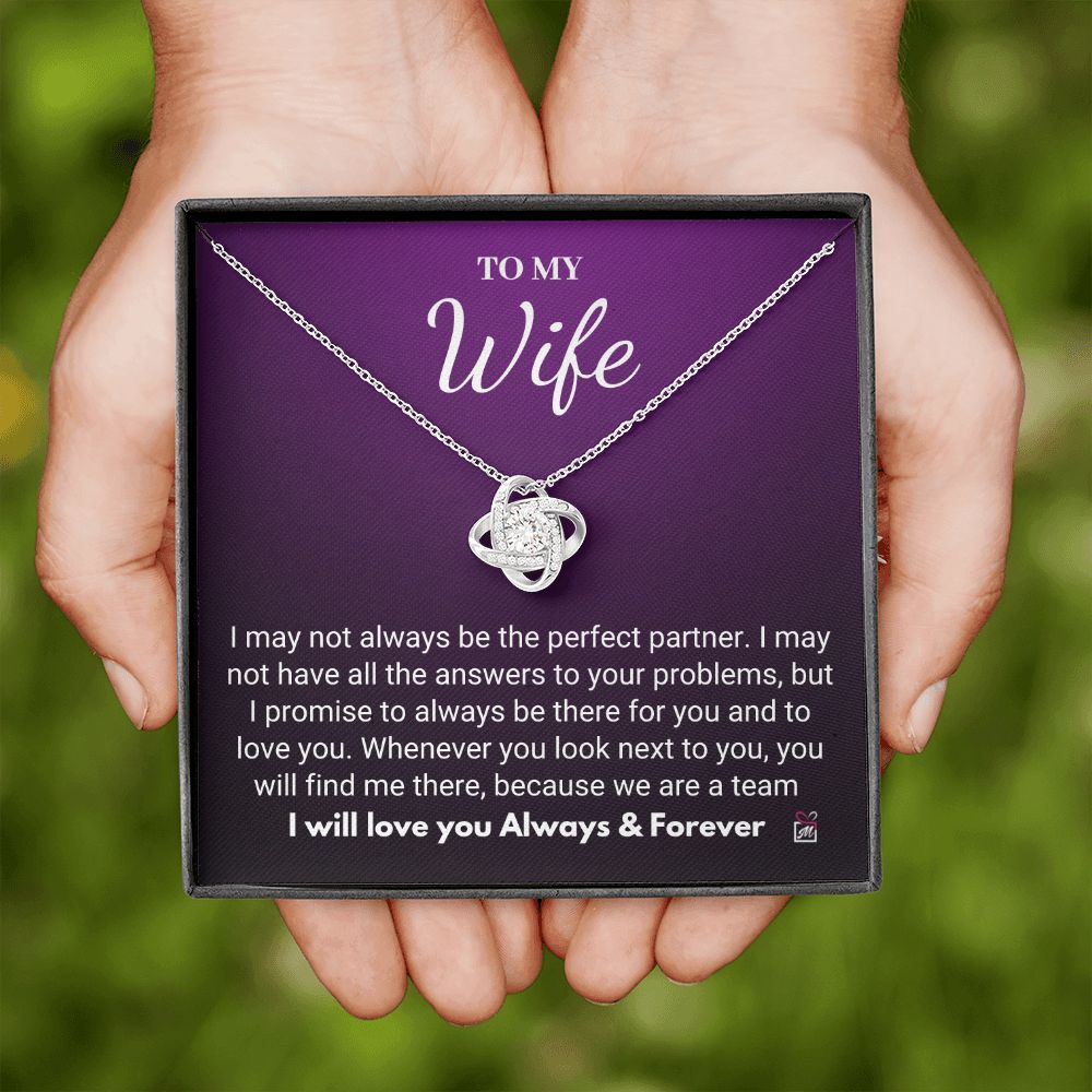To Wife - I Promise- Love Knot Necklace