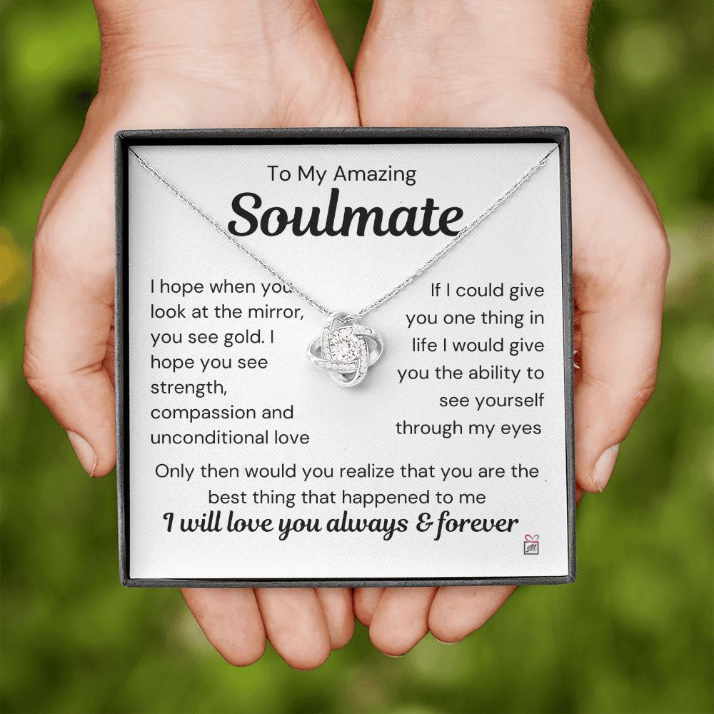 To Soulmate - I Hope You See Gold - Love Knot Necklace