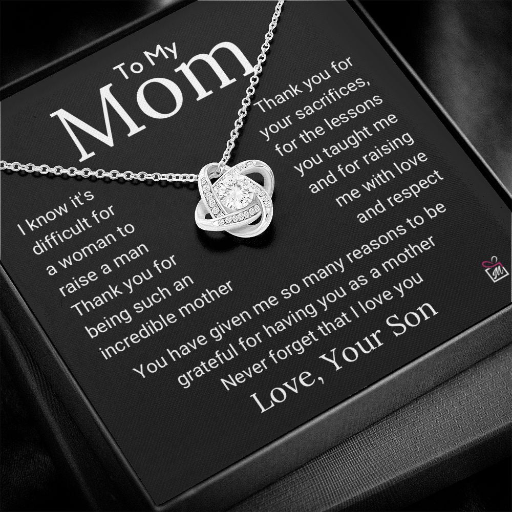 To Mom, from Son - An Incredible Mother - Love Knot Necklace