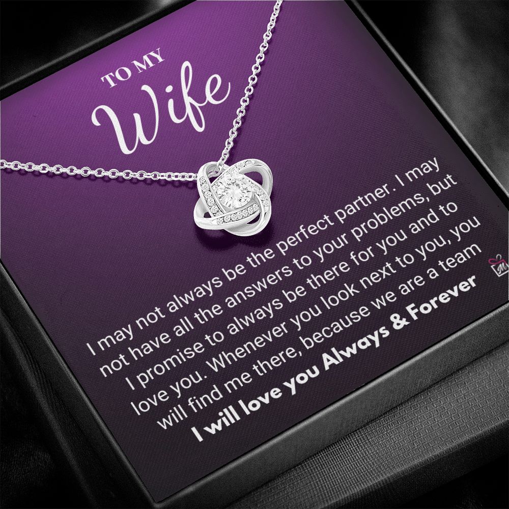To Wife - I Promise- Love Knot Necklace