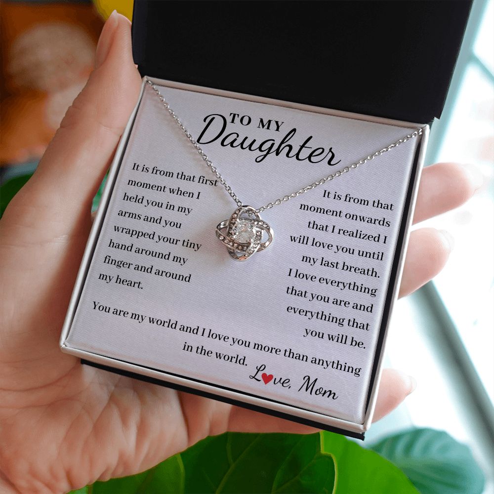 To Daughter, from Mom - Love You Until My Last Breath - Love Knot necklace