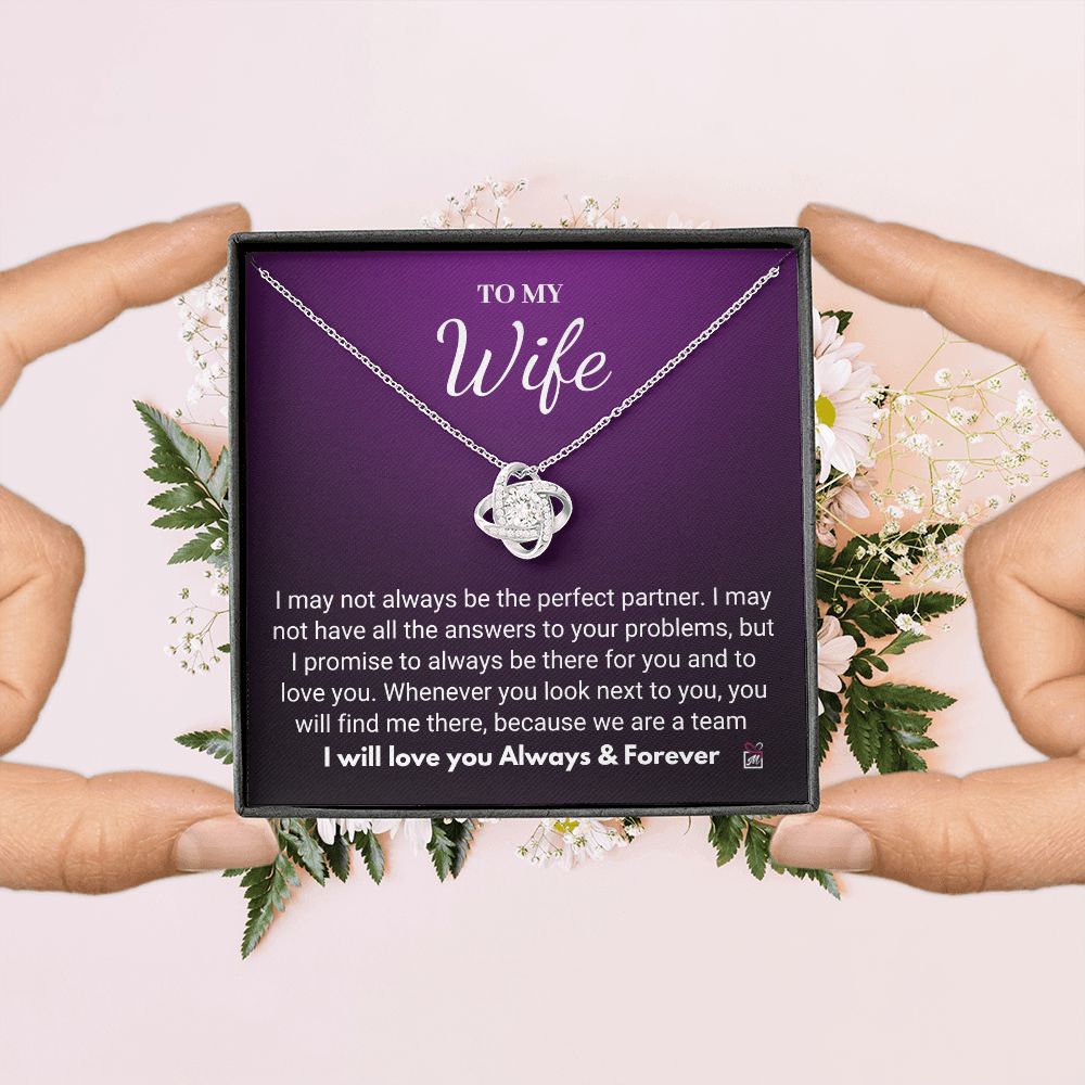 To Wife - I Promise- Love Knot Necklace