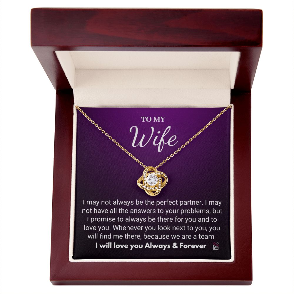 To Wife - I Promise- Love Knot Necklace