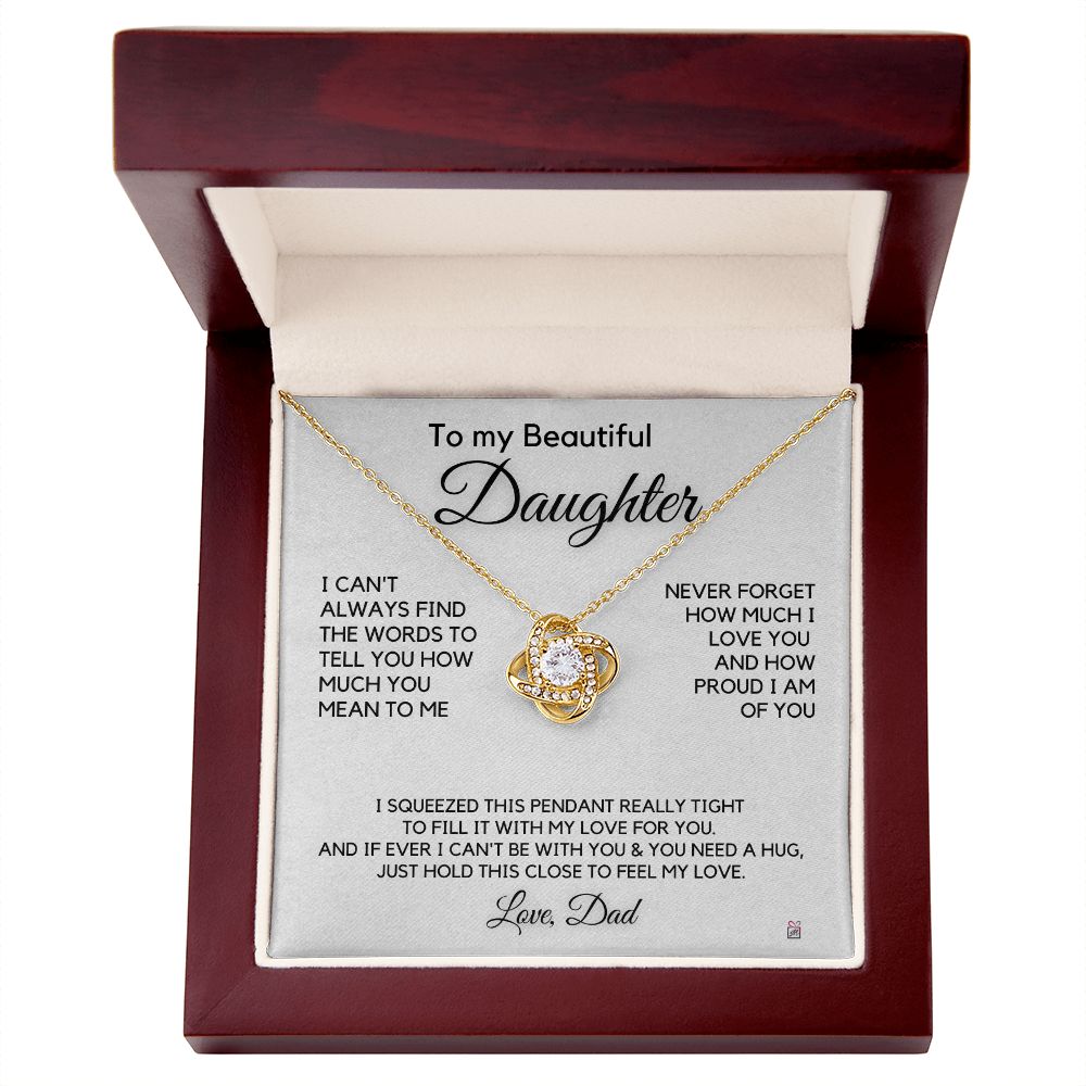 To Daughter, from Dad - How Much You mean To Me - Love Knot Necklace