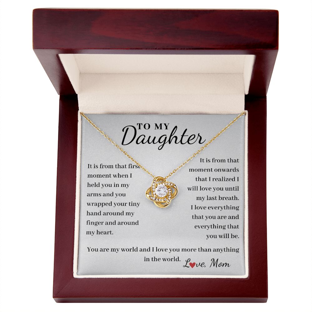 To Daughter, from Mom - Love You Until My Last Breath - Love Knot necklace