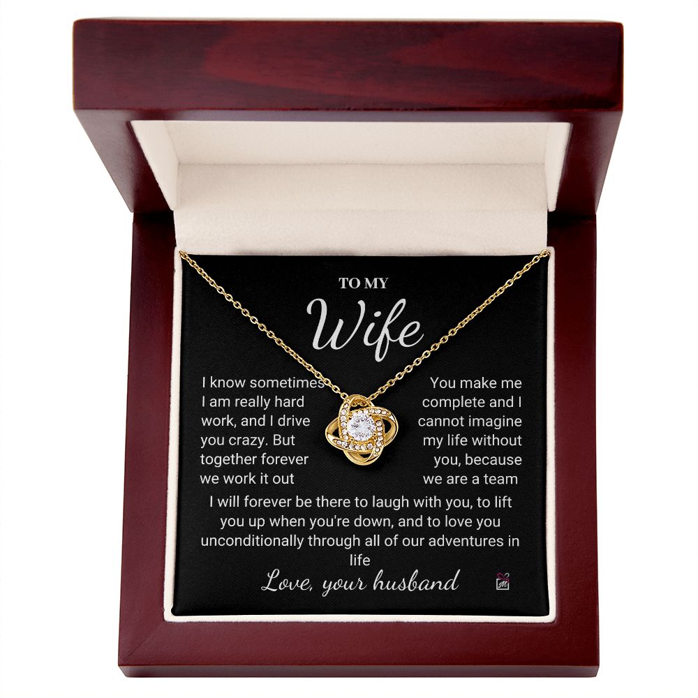 To Wife - I Know I Drive You Crazy - Love Knot Necklace PM075