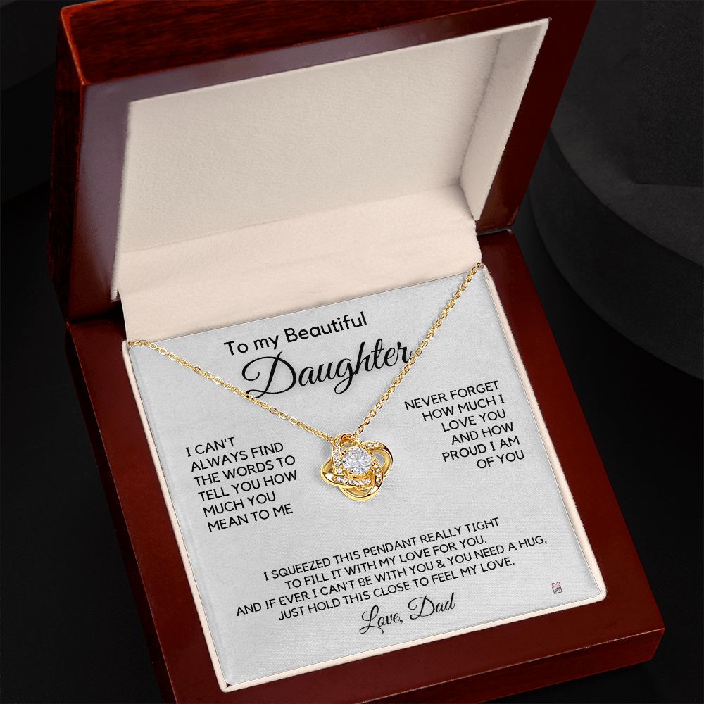 To Daughter, from Dad - How Much You mean To Me - Love Knot Necklace