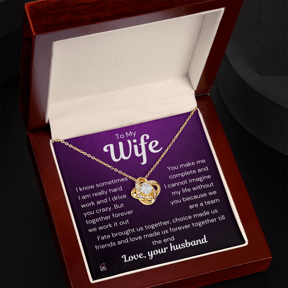 To Wife - I Know I Drive You Crazy - Love Knot Necklace PM073