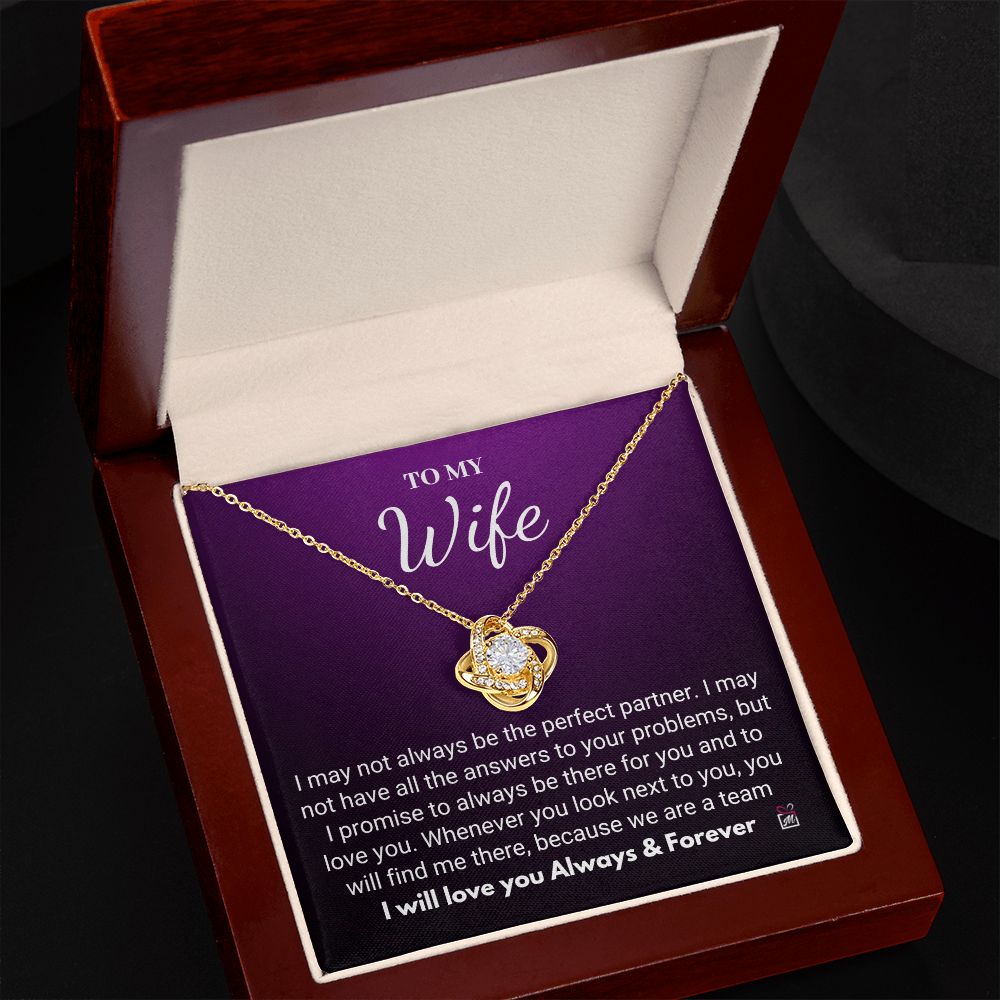 To Wife - I Promise- Love Knot Necklace
