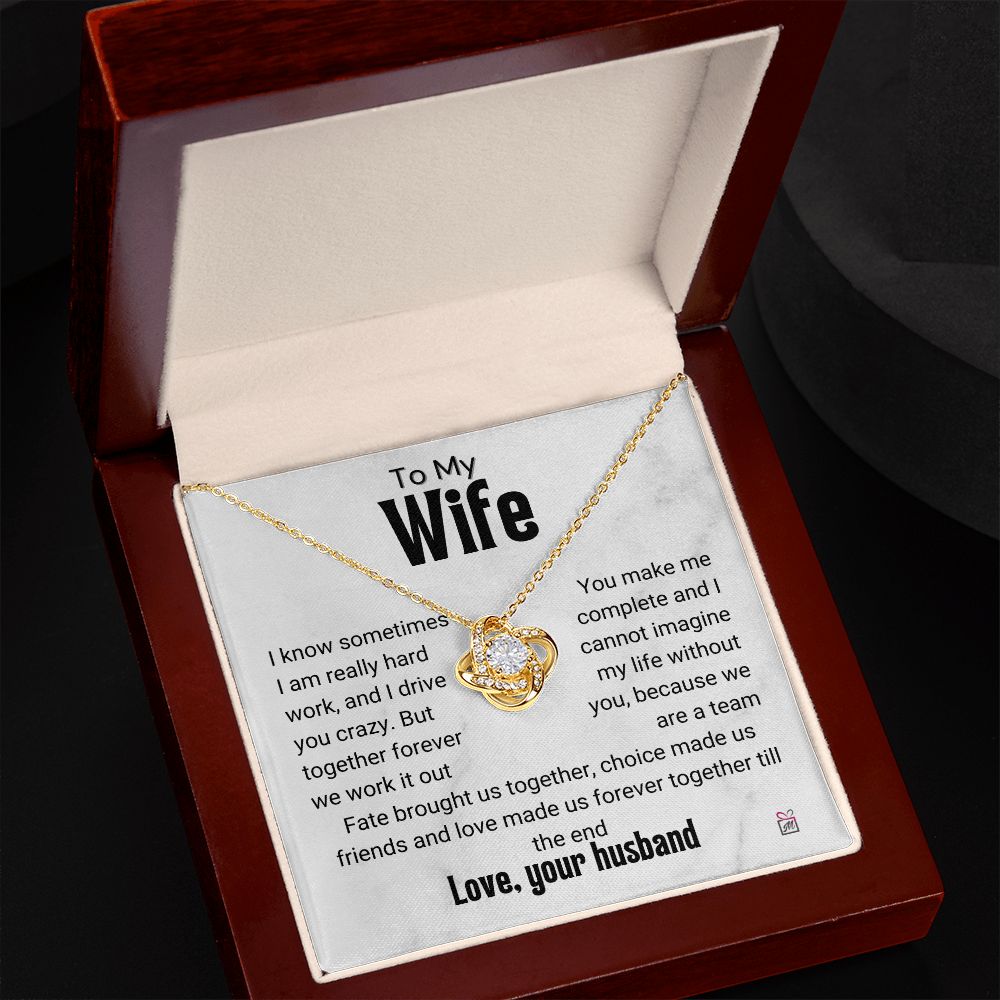 To Wife - I Know I Drive You Crazy - Love Knot Necklace PM070