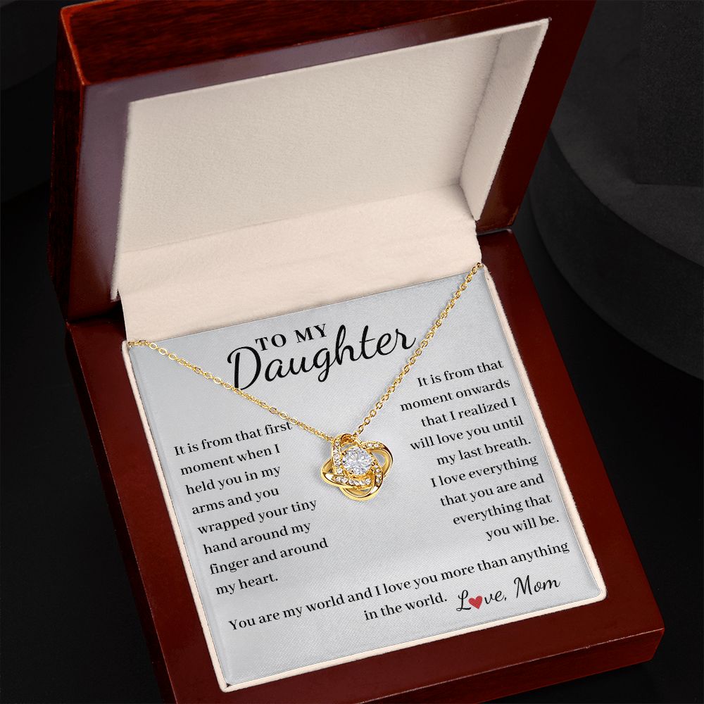 To Daughter, from Mom - Love You Until My Last Breath - Love Knot necklace