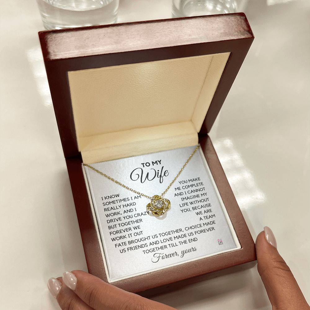To Wife - I Know I Drive You Crazy - Love Knot Necklace PM071