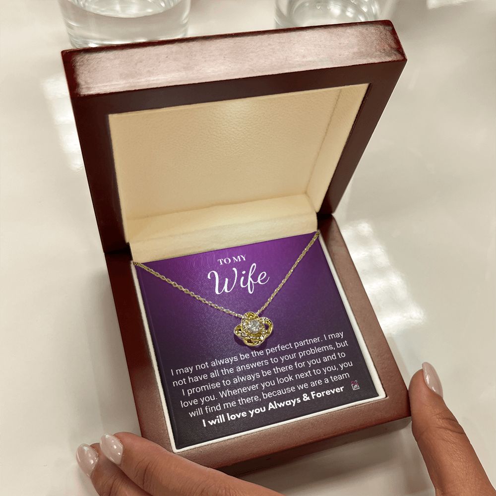 To Wife - I Promise- Love Knot Necklace