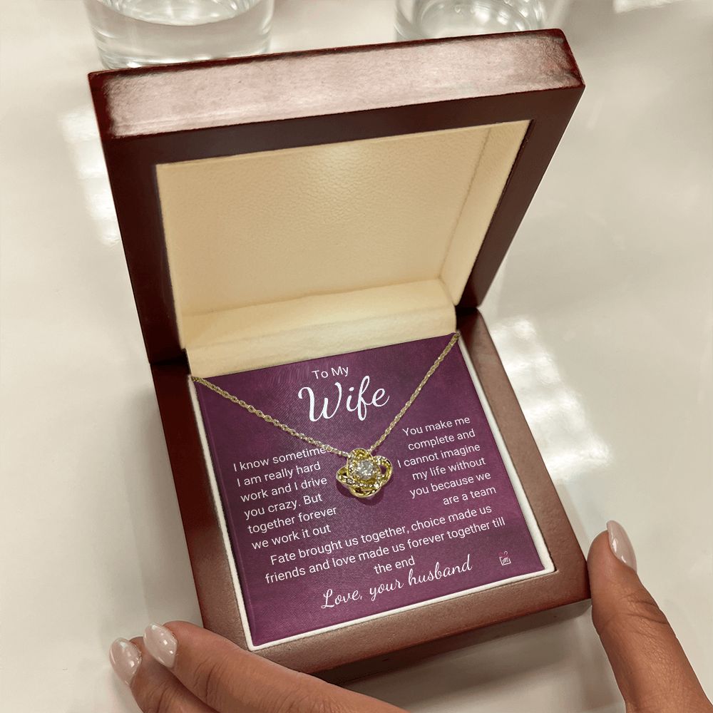 To Wife - I Know I Drive You Crazy - Love Knot Necklace PM074