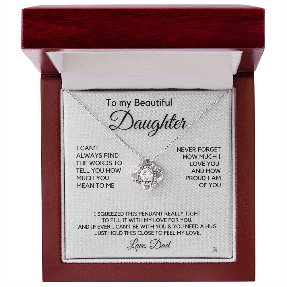 To Daughter, from Dad - How Much You mean To Me - Love Knot Necklace