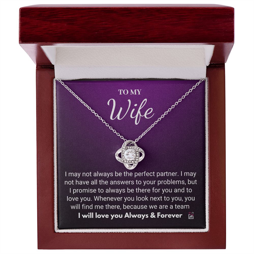 To Wife - I Promise- Love Knot Necklace