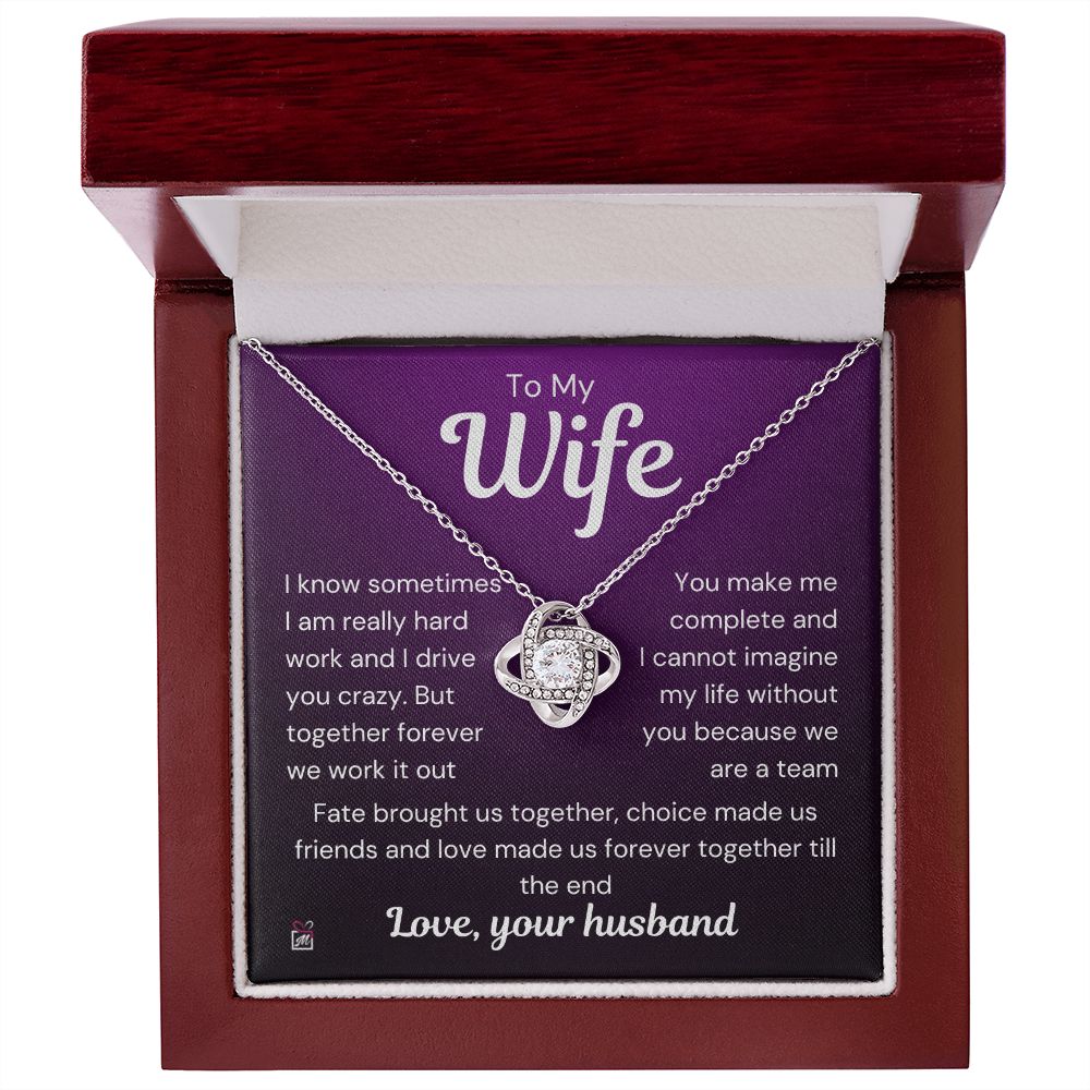 To Wife - I Know I Drive You Crazy - Love Knot Necklace PM073