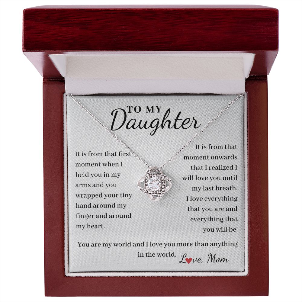 To Daughter, from Mom - Love You Until My Last Breath - Love Knot necklace
