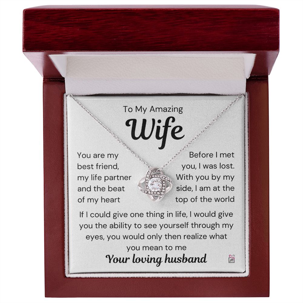 To Wife - I Was Lost Before You - Love Knot Necklace