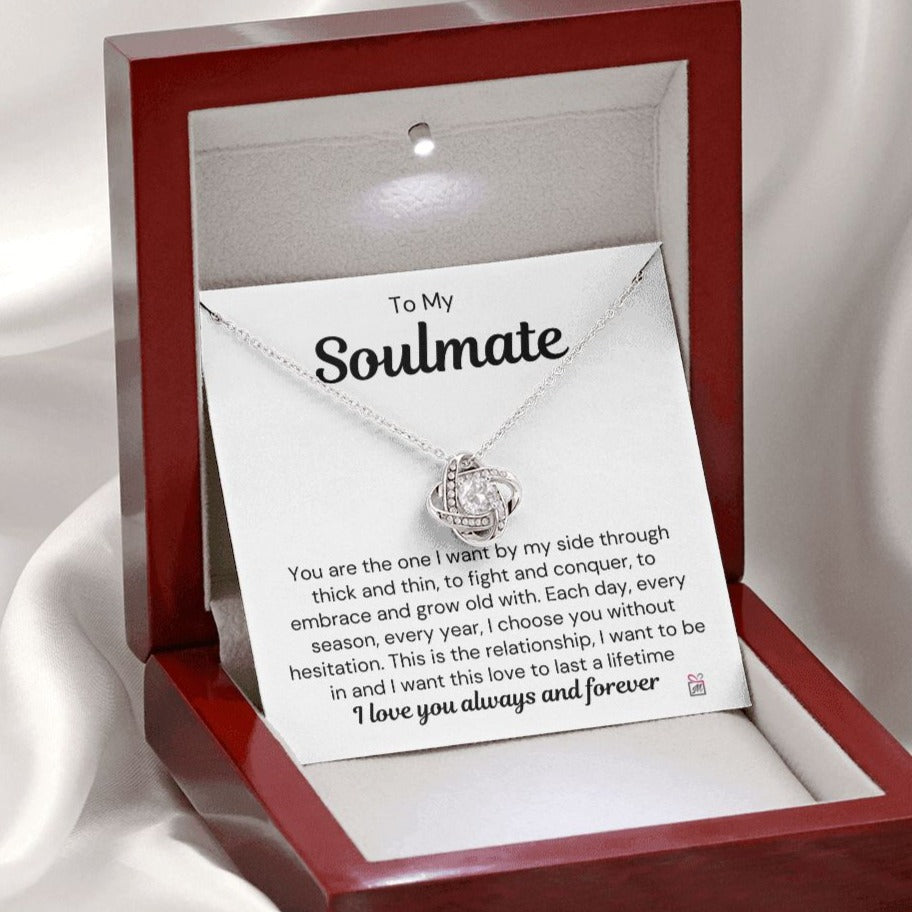 To Soulmate - I Choose You - Love Knot Necklace