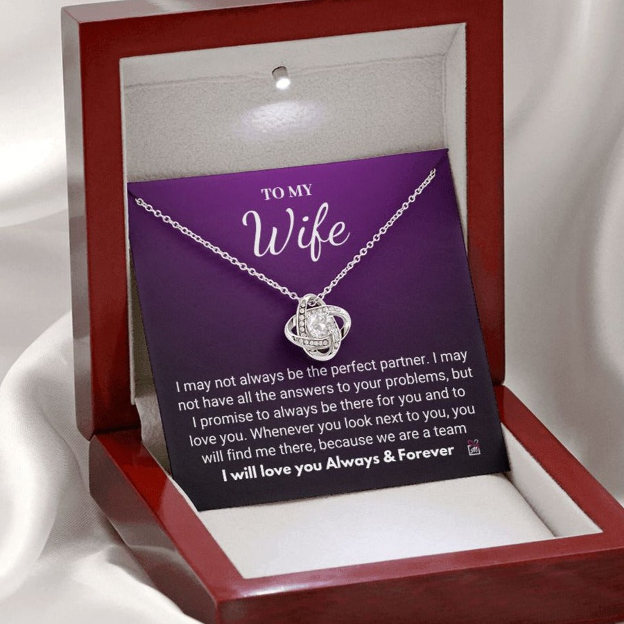 To Wife - I Promise- Love Knot Necklace