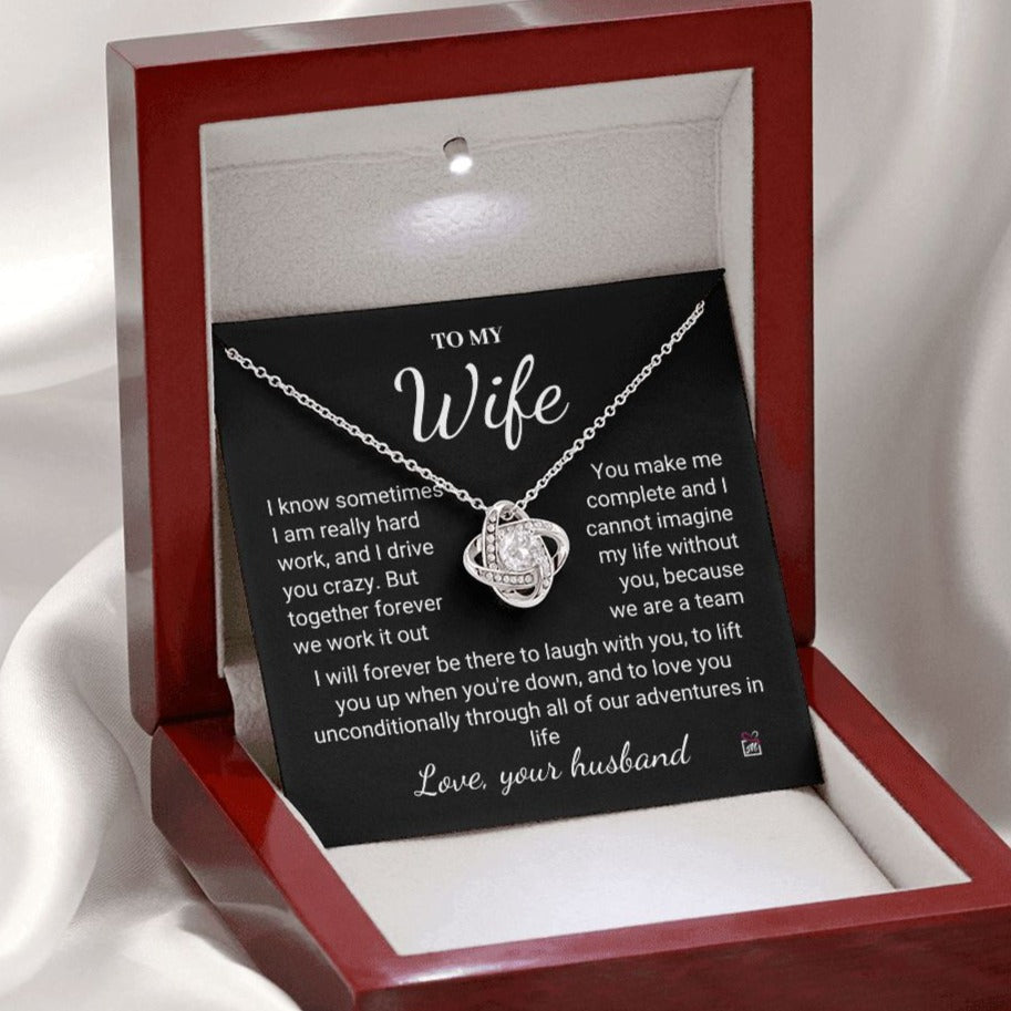 To Wife - I Know I Drive You Crazy - Love Knot Necklace PM075