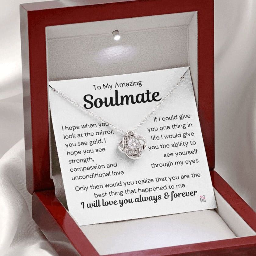 To Soulmate - I Hope You See Gold - Love Knot Necklace