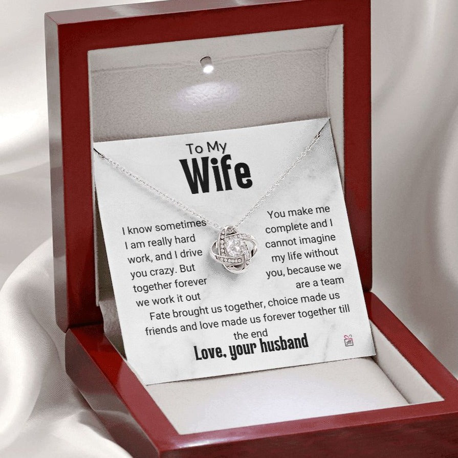 To Wife - I Know I Drive You Crazy - Love Knot Necklace PM070