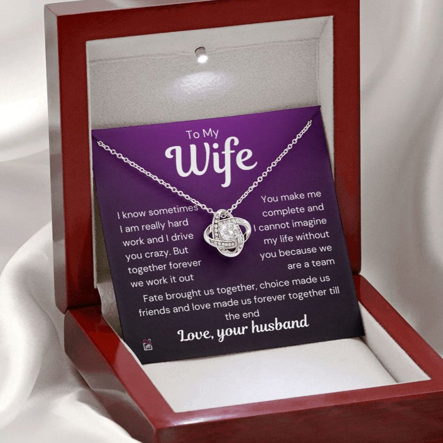 To Wife - I Know I Drive You Crazy - Love Knot Necklace PM073