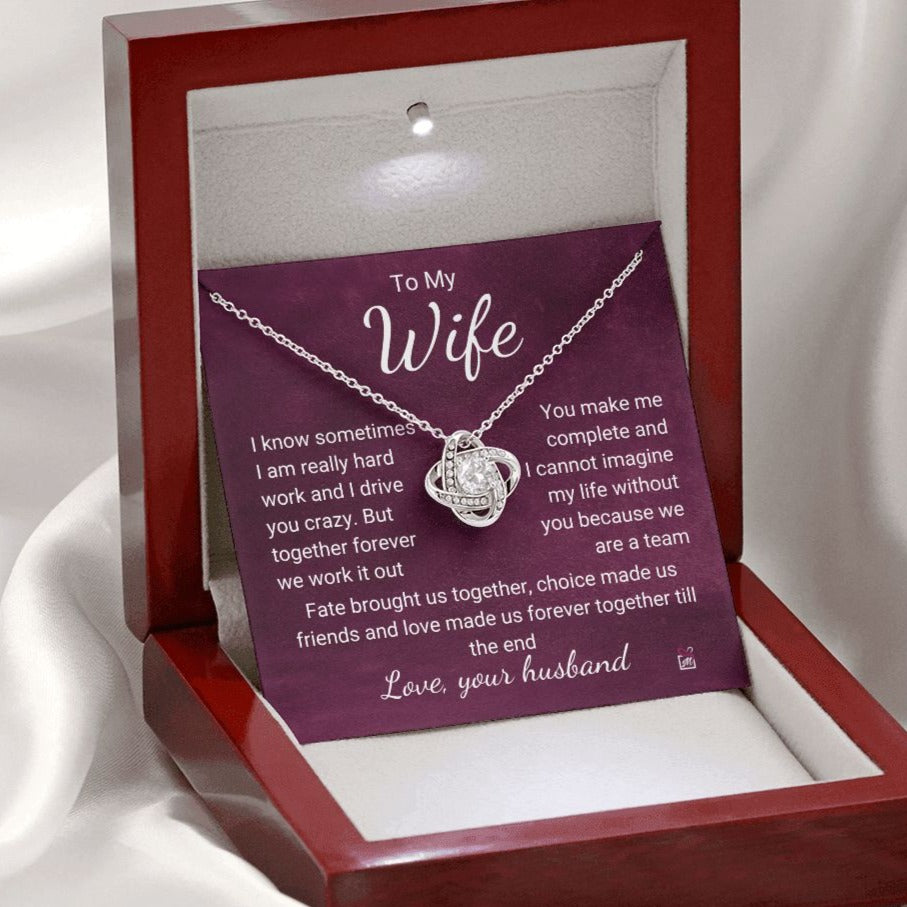 To Wife - I Know I Drive You Crazy - Love Knot Necklace PM074