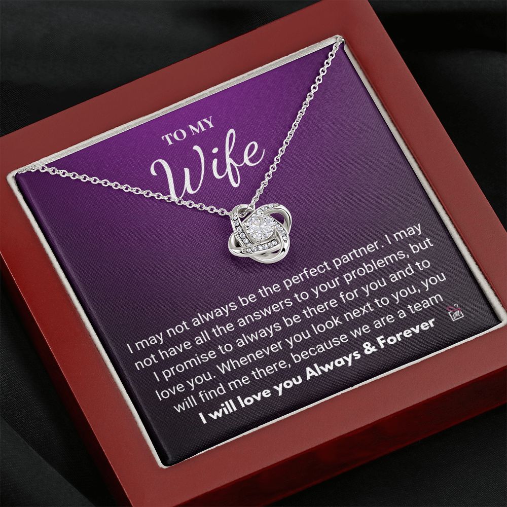 To Wife - I Promise- Love Knot Necklace